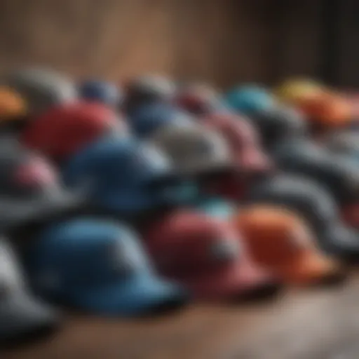 A diverse assortment of running caps in various colors and styles