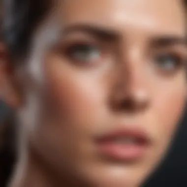 Demonstration of facial stretching techniques