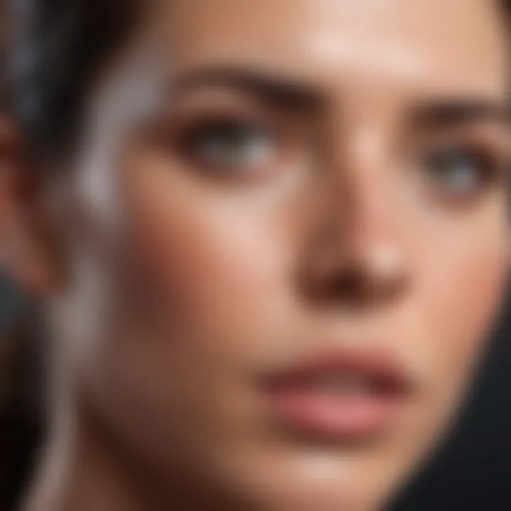 Demonstration of facial stretching techniques