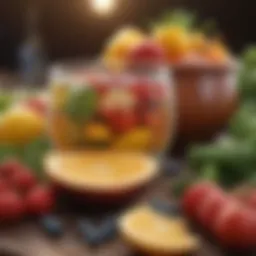Fresh fruits and vegetables promoting a healthy diet