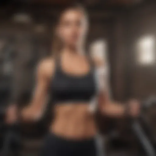 Female athlete using waist trainer during workout