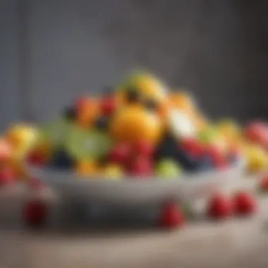 Plate filled with colorful array of fresh fruits
