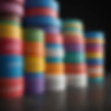 Diverse Selection of Fitness Tape Rolls Variety of fitness tape rolls in different colors