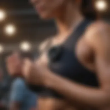 Monitoring Vitality Fitness tracker displaying heart rate during exercise