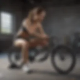 Woman performing bicycle crunches