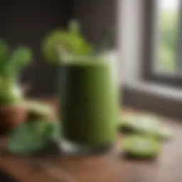 Healthy Green Smoothie with Kiwi and Spinach