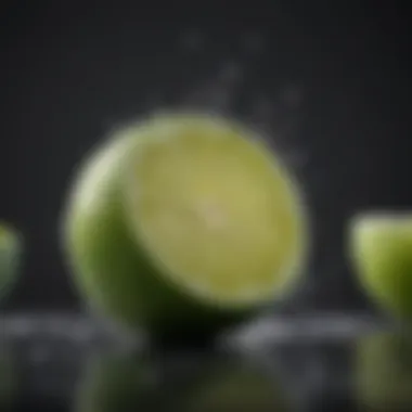 Close-up of fresh lime zest for cooking