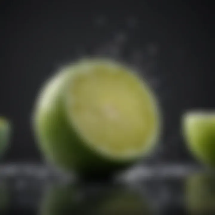 Close-up of fresh lime zest for cooking
