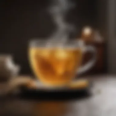 Steaming cup of ginger tea