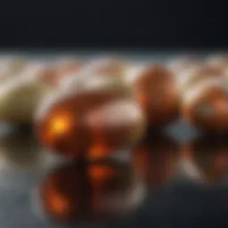 Close-up view of Golo pills on a reflective surface