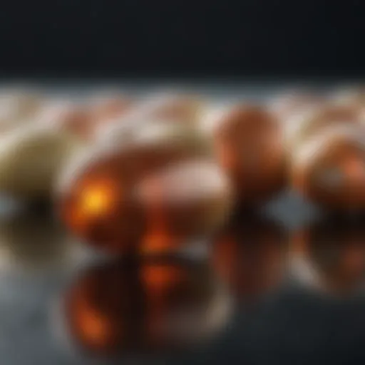 Close-up view of Golo pills on a reflective surface