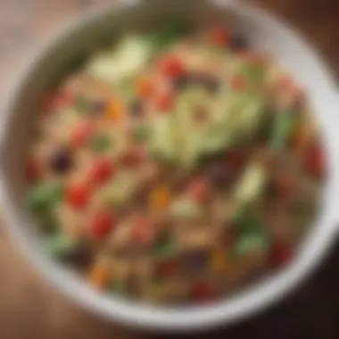 Nutritious Quinoa Salad Delight A beautifully plated quinoa salad with various toppings