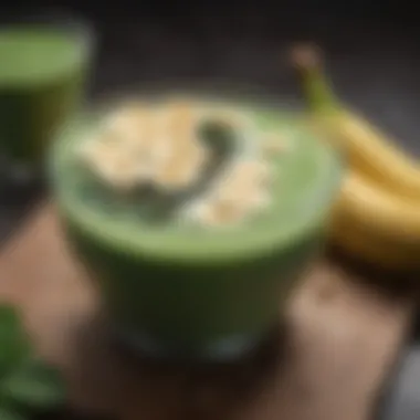 Green Power Smoothie Bowl Greek yogurt in a smoothie with spinach and banana