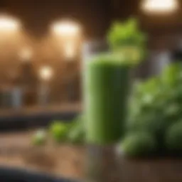 Vibrant green smoothie in a glass