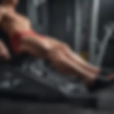 Leg press machine in use showcasing muscular engagement