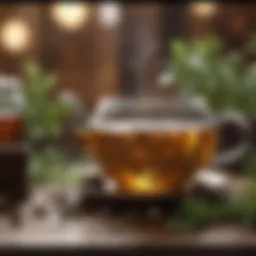 Herbal tea brewing with natural ingredients