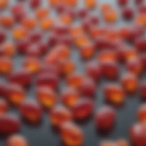 A close-up of vibrant Hims gummy vitamins showcasing their unique shapes and colors.