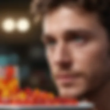 Consumer Insights on Hims Gummy Vitamins A thoughtful consumer examining the benefits of Hims gummy vitamins with a laptop and wellness guide.