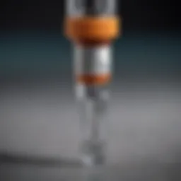 A detailed view of a testosterone vial and syringe ready for administration.