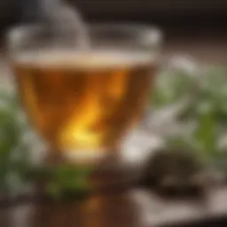 Refreshing herbal tea in a cup