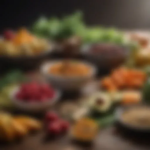 A vibrant assortment of nutrient-rich foods arranged aesthetically.