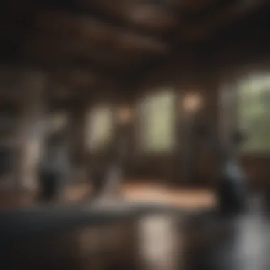 A home workout space with various fitness equipment.