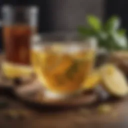 Herbal tea with ginger and lemon