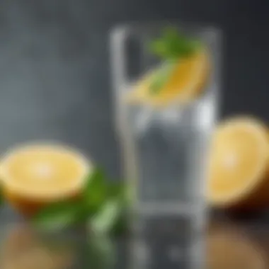 Refreshing water with lemon and mint