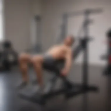 Hyperextension bench for building lower back muscles