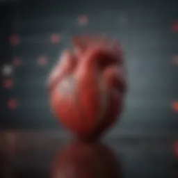 Close-up view of a heart chart indicating risks
