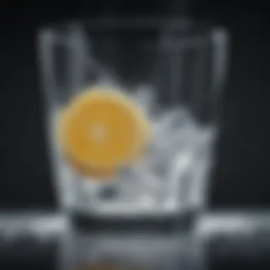 Ice cubes falling into a blender