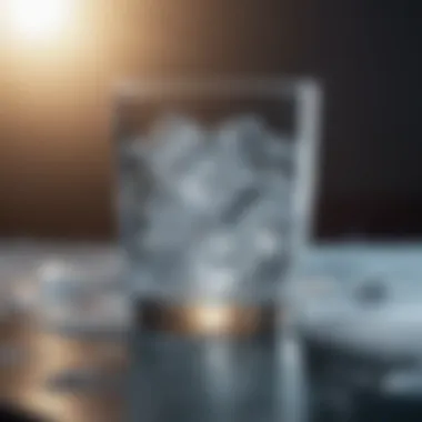 Ice cubes in a glass of water