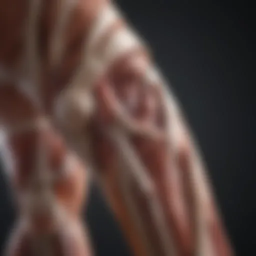 Illustration depicting muscle anatomy in leg