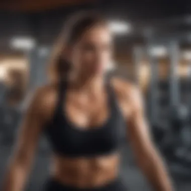 Woman doing intense workout in gym