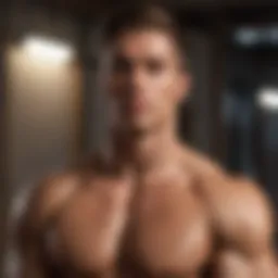 Sculpted physique in focus