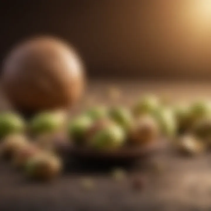 Antioxidants represented by fruits and vegetables with pistachios