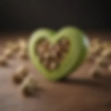 Heart symbol made with pistachios representing cardiovascular health