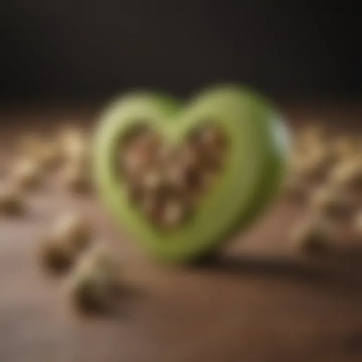 Heart symbol made with pistachios representing cardiovascular health