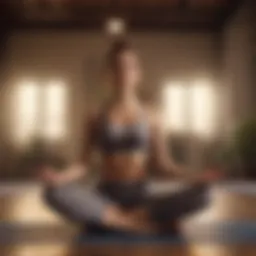 A woman practicing yoga with a serene expression