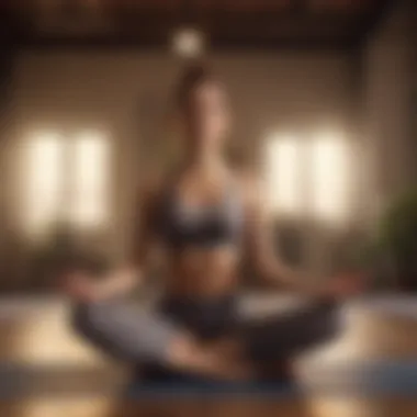 Harmonizing Mind and Body through Yoga A woman practicing yoga with a serene expression