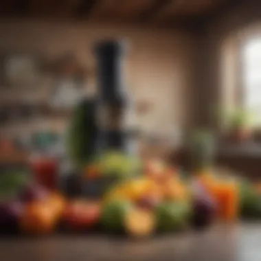 Colorful Array of Juicing Ingredients Assortment of fresh fruits and vegetables for juicing
