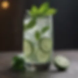 Refreshing cucumber mint keto-friendly drink