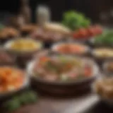 A colorful array of keto-friendly foods laid out on a dining table