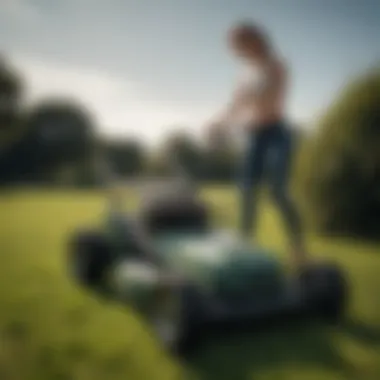 A person performing a dynamic variation of the lawnmower workout