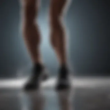 Leg silhouette against a backdrop of swirling thoughts