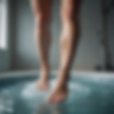 Spiraling into Anxiety Leg immersed in a whirlpool of anxiety-inducing thoughts