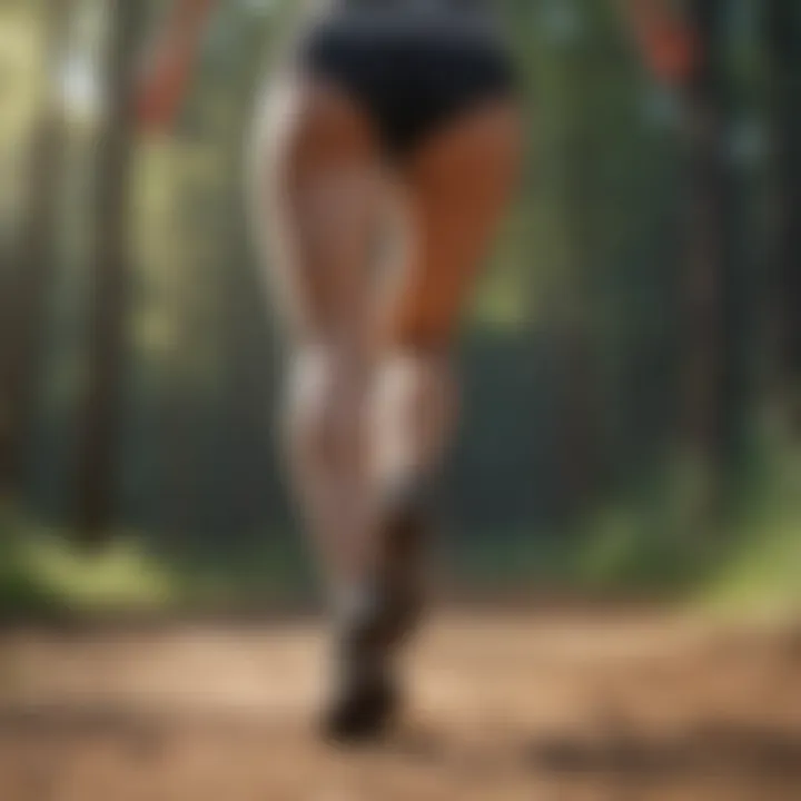 Runner performing high knees for leg endurance