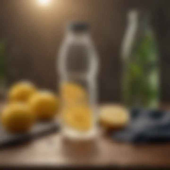 Lemon water bottle with fitness accessories