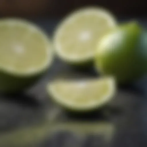 Citrus lime slices in a modern setting