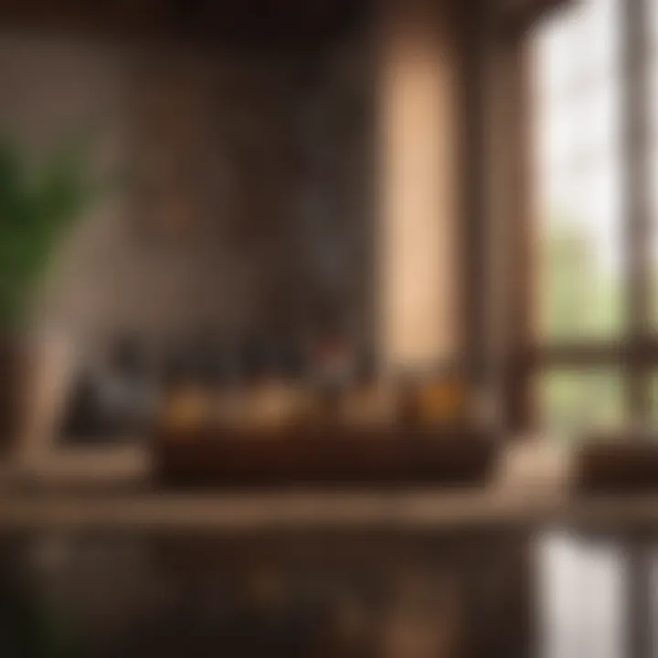 Relaxing spa setting with essential oils